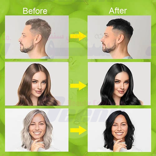 Dexe Apple Black Hair Shampoo 400ml before after2 dexe-apple-black-hair-shampoo-400ml-3