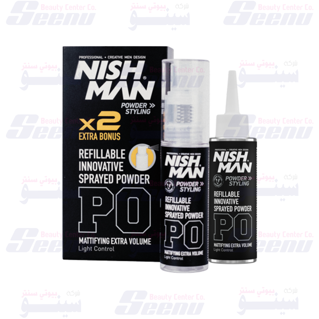 NishMan Refillable Innovative Sprayed Powder Hair Wax P0 20g 20g nishman-powder-styling-p0-refillable-innovative-sprayed-mattifying-extra-volume-hair-powder-wax-20g-20g